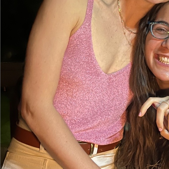 Mango Lurex Knitted Top Bubblegum Pink - Picture 4 of 4